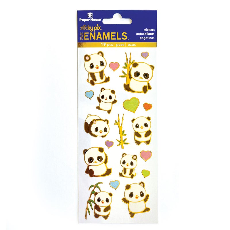 Paper House Productions Panda Love Shiny Foil Enamel Effect Sticker Sheet for Crafts, Scrapbooking & Collecting - Image 2